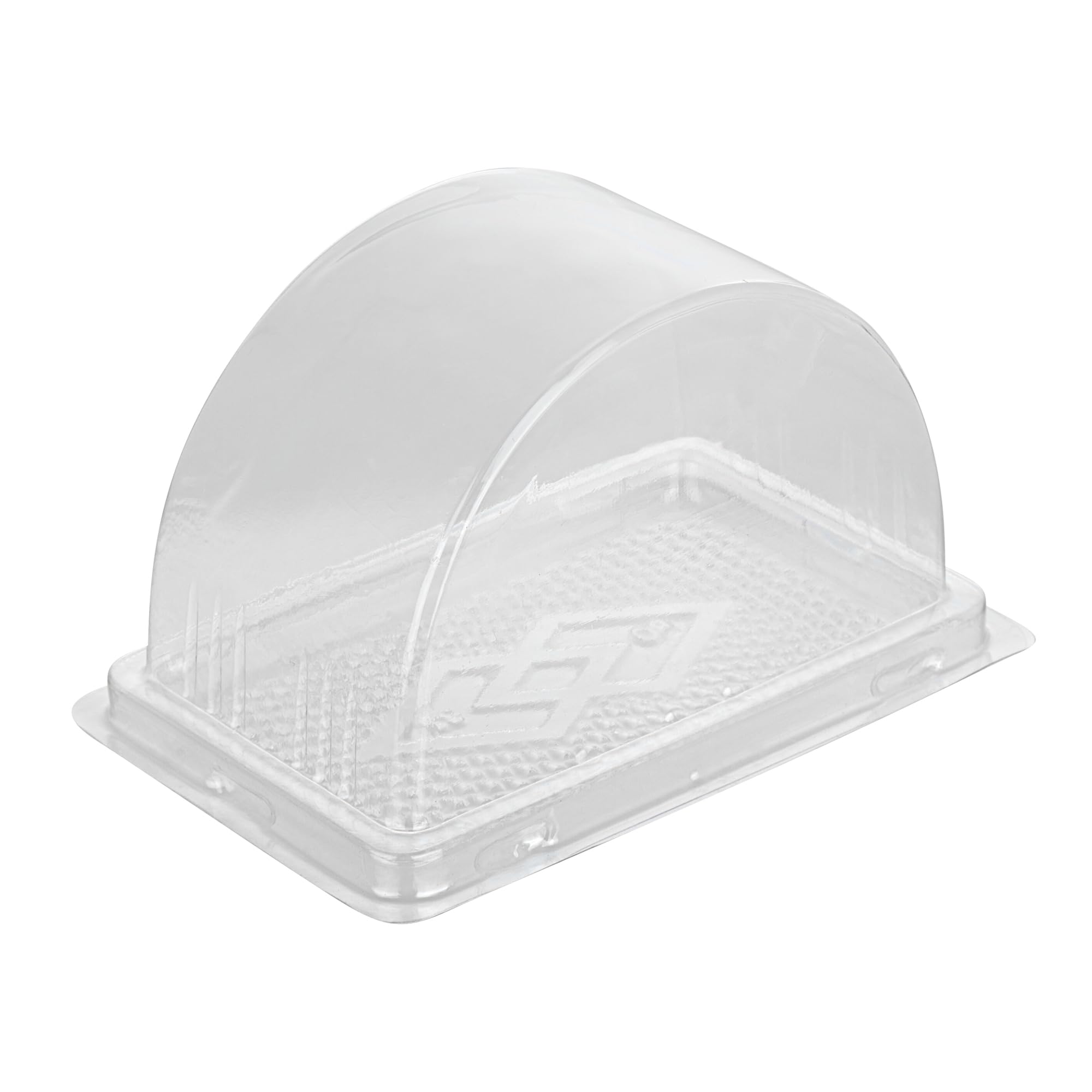 Thermo Tek 13oz Clear Plastic Roll Cake Boxes with Lids - 100 Pack Disposable Semicircle Dessert Containers for Swiss Rolls, Pumpkin Rolls, Cake Slices, Pie & Pastries | Perfect for Bakeries, Cafes, Catering & Home Baking