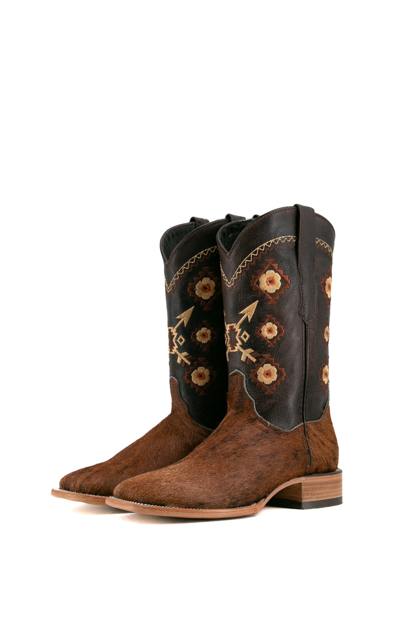 Women's Genuine Cowhide Square Toe Cowgirl Boots - Western Ankle Boots Size 9 (JF39) - Comfortable & Stylish for Country Dancing, Rodeo & Everyday Wear - FINAL SALE