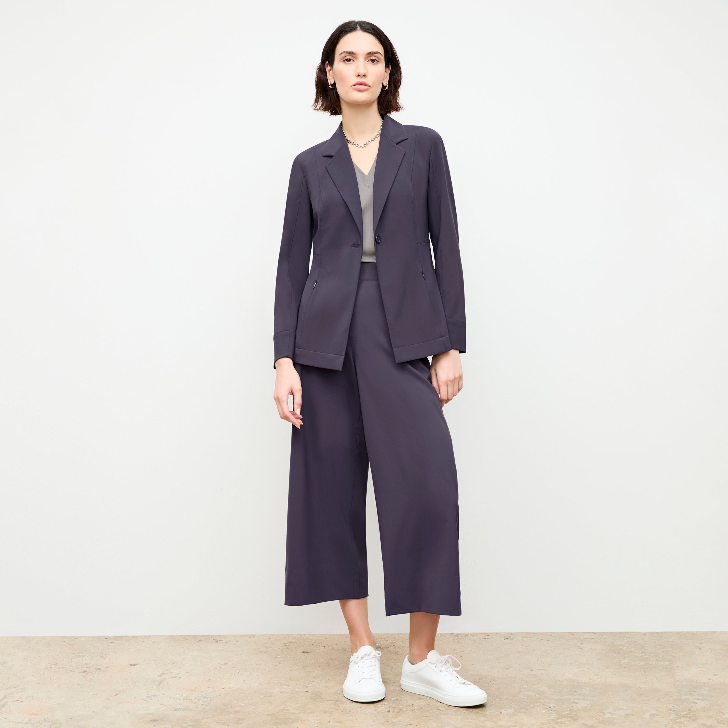 Elena Travel Culotte Pants - OrigamiTech Wrinkle-Free Cool Charcoal for Women | Perfect for Business Trips & Casual Outings