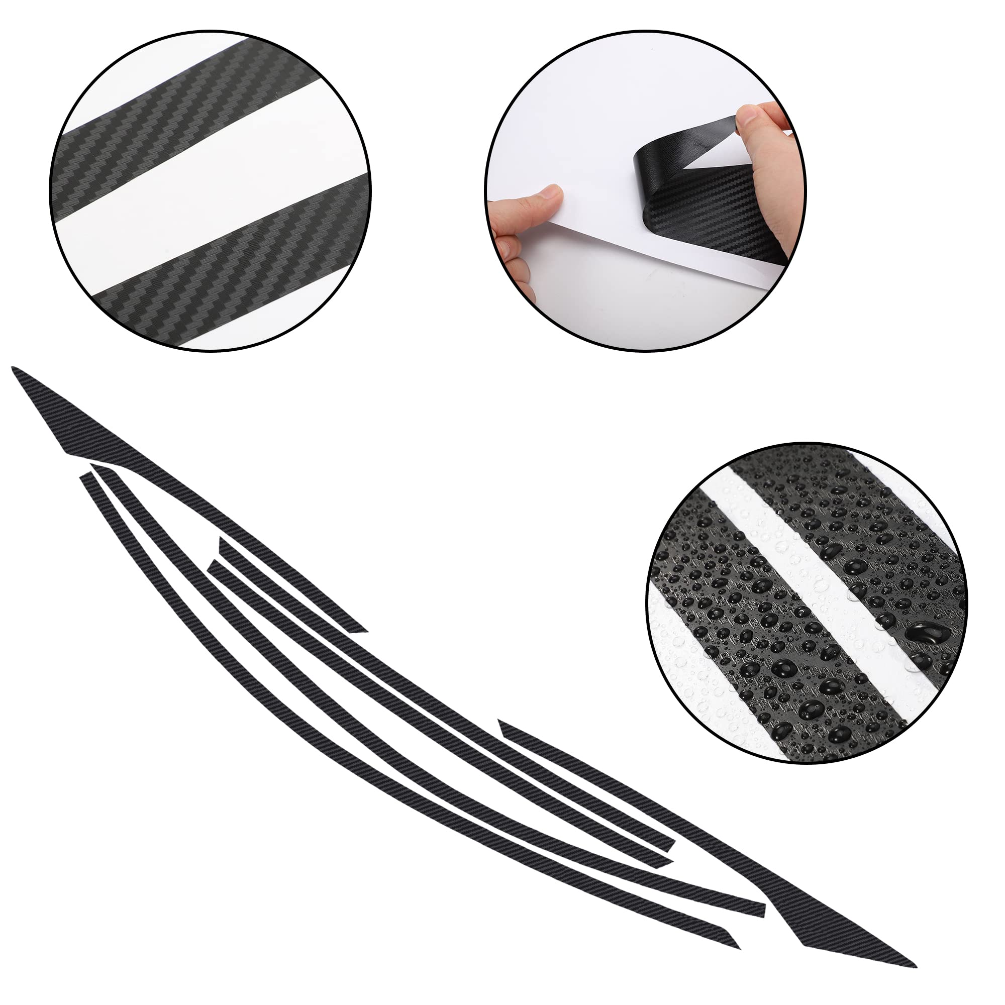 TOMALL Car Window Edge Vinyl Stickers for Honda Accord Sedan 2018-2022 | Carbon Fiber Auto Window Trim Cover Strip Accessories | Weatherproof Protection & Style Upgrade