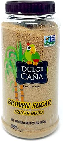 Organic Non-GMO Pure Cane Brown Sugar - 4 Pack (2lb Jars) | Dulce Caña Azúcar Negra | Perfect for Baking, Coffee & Healthy Cooking