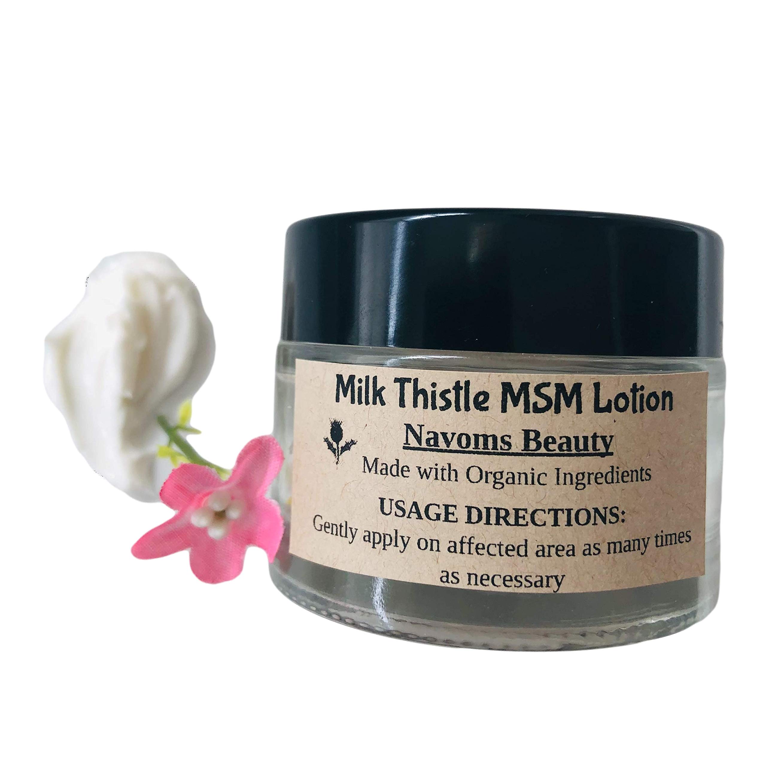 Organic Milk Thistle Lotion for Face & Body - All-Natural Vegan Moisturizer for All Skin Types & Ages (2oz Glass Jar) | Perfect for Daily Hydration, Sensitive Skin Care & Eco-Friendly Gifting
