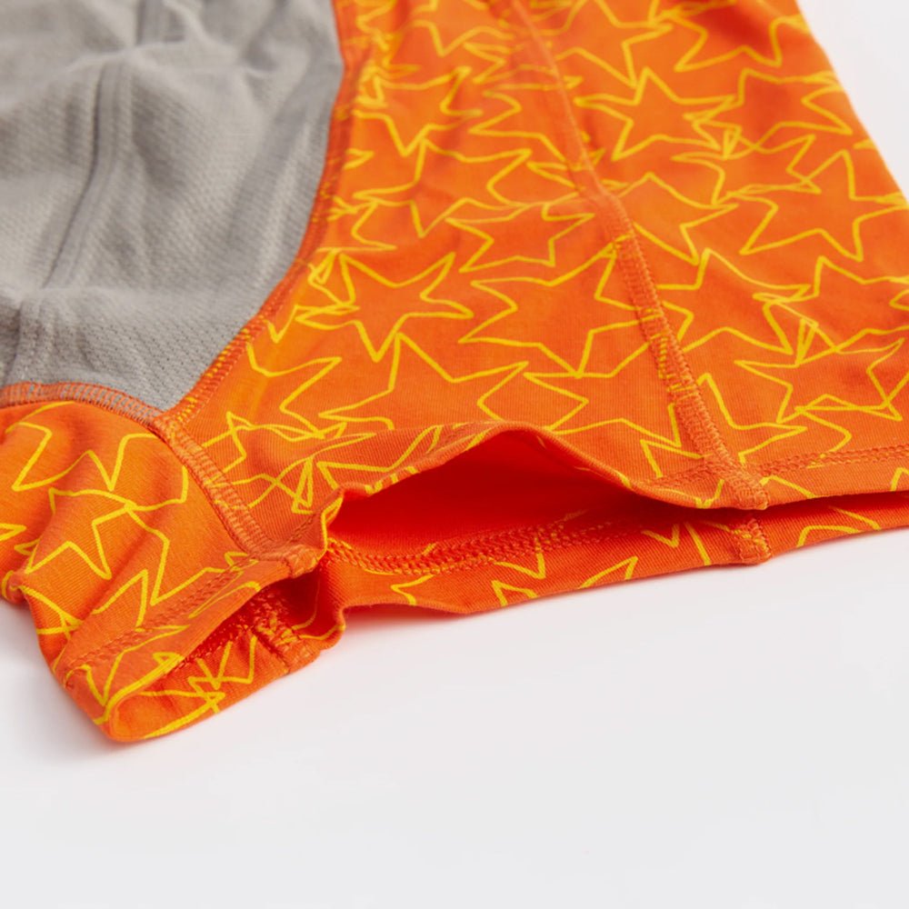 Men's Bamboo & Organic Cotton Underwear - Breathable & Eco-Friendly Boxer Briefs - Yellow Popstars Print - Perfect for Daily Wear, Gym & Travel