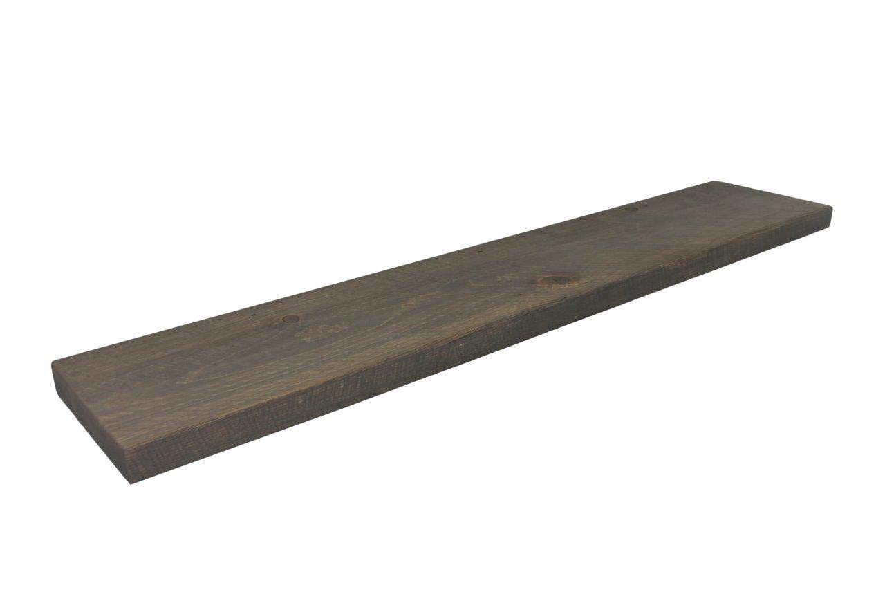 Joel's Antiques - 60 Inch Natural Wood Floating Shelves for Wall - Heavy Duty Rustic Fireplace Mantel & Bookshelf - 60x10x2 Inches - Perfect for Living Room, Bedroom & Home Office Decor - Gray Wooden Wall Shelves for Displaying Books, Photos & Decorative Items