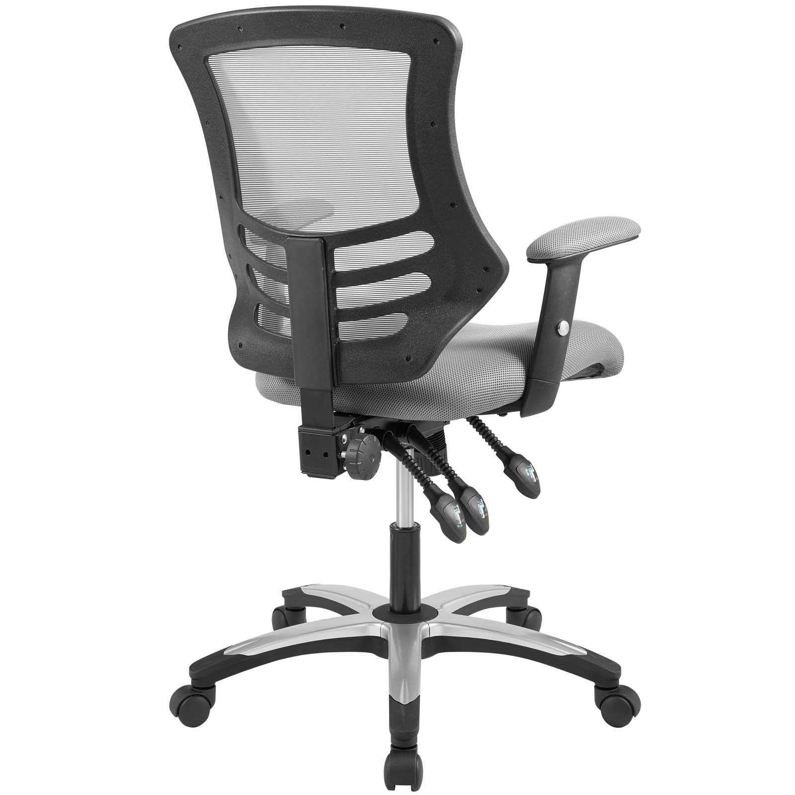 Modway Calibrate Ergonomic Mesh Office Chair with Adjustable Height & Lumbar Support - Gray Computer Desk Chair for Home & Office Workspaces