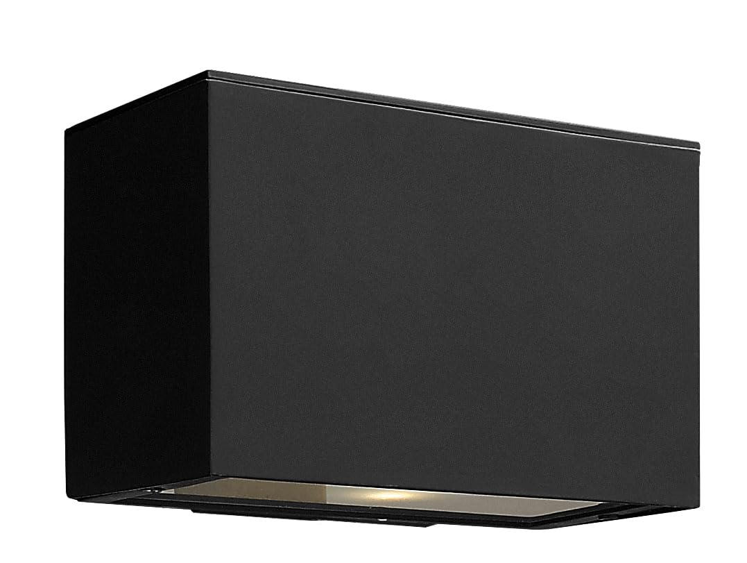 Hinkley Atlantis Extra Small LED Outdoor Wall Lantern - Modern Dark Sky Approved Aluminum Fixture with Satin Black Finish - Perfect for Porch, Patio, and Garden Lighting