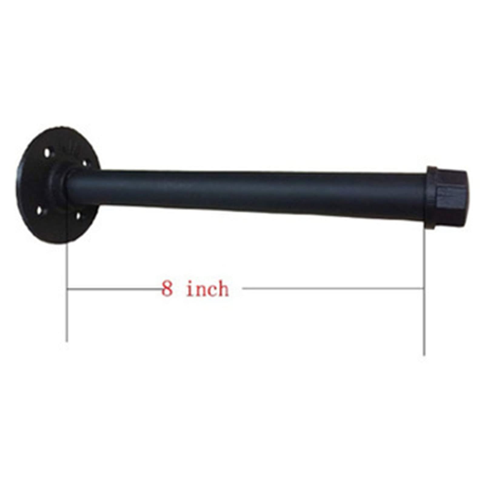 Black Solid Steel Pipe Shelf Bracket - Heavy Duty Floating Shelf Supports for Wood Shelves - Rustic Industrial Pipe Decor - Perfect for Living Room, Kitchen, Bedroom & Home Office Organization