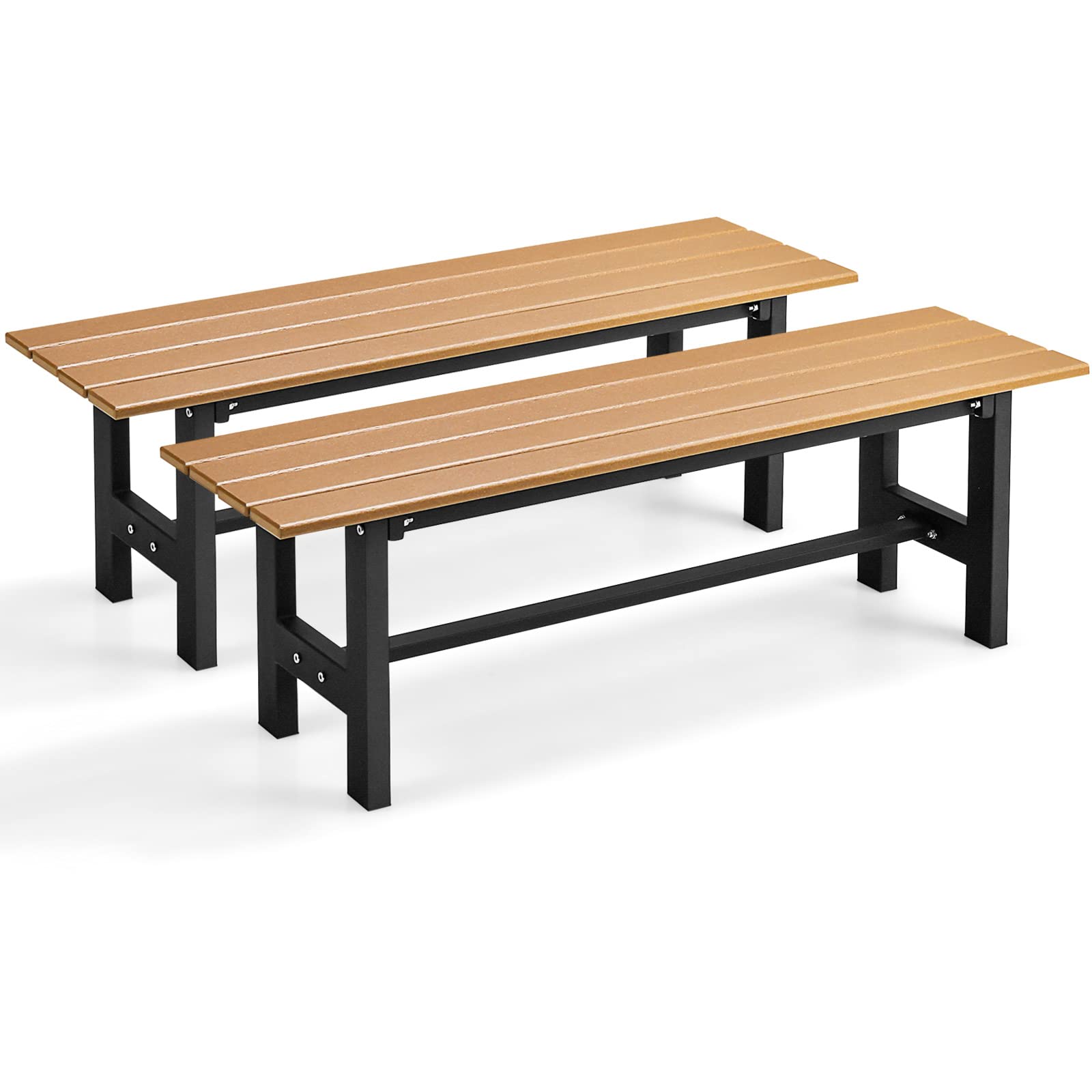 Giantex 2-Pack Outdoor Backless Bench Seat - 47