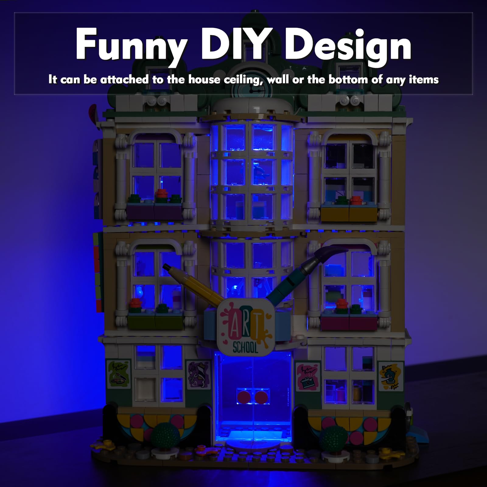 BrickBling 4-in-1 Blue LED Light Kit for LEGO - USB Powered DIY Building Blocks Lighting - Perfect for LEGO Models, Room Decor & Night Lights