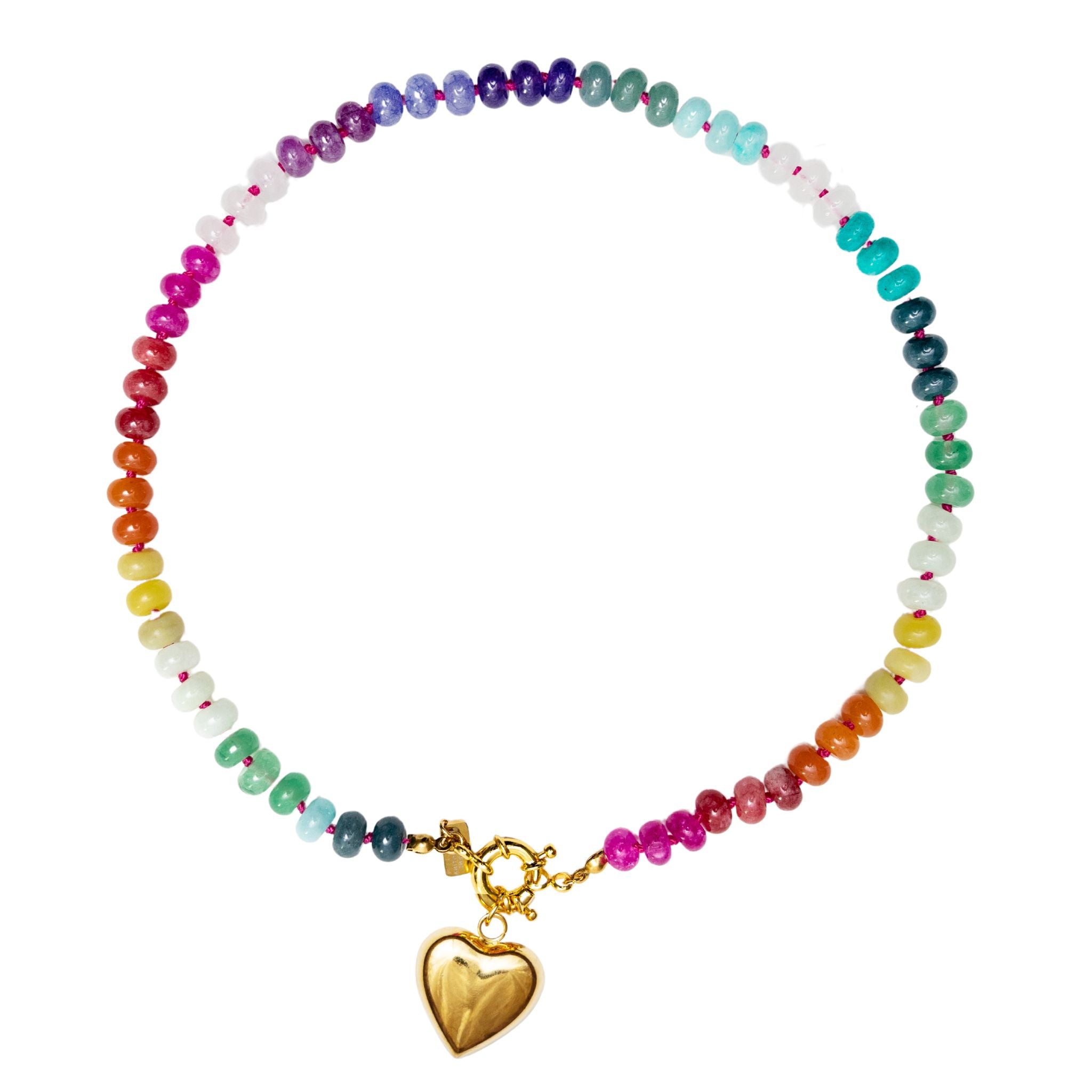 Wild at Heart Knotted Multicolor Beaded Necklace for Women - Boho Chic Handmade Jewelry for Casual Wear, Festivals & Layering
