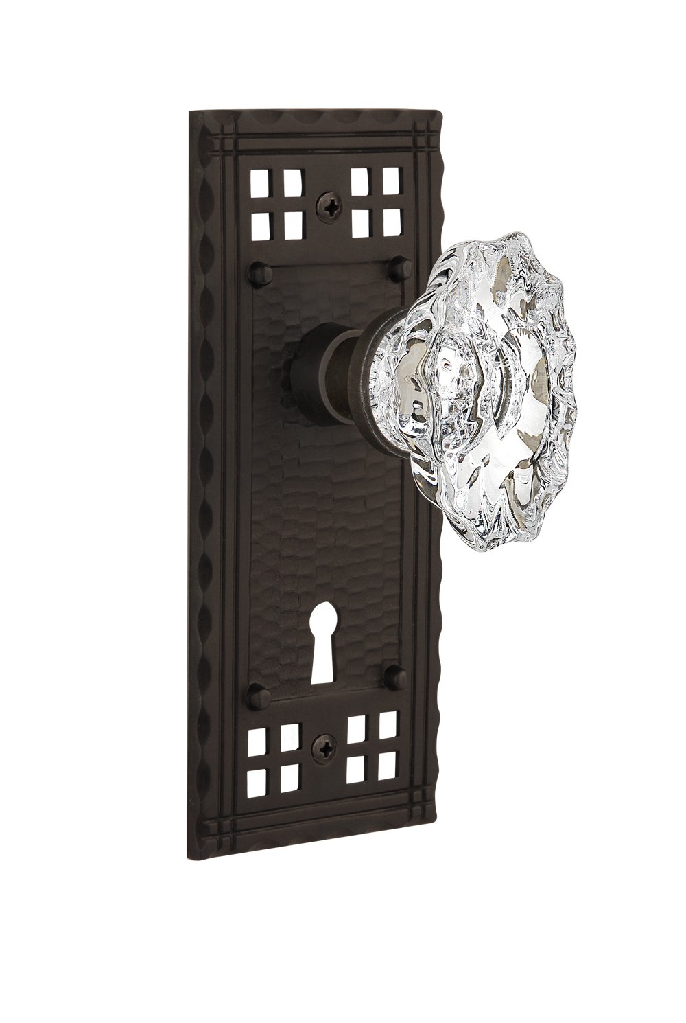Vintage Style Craftsman Plate with Keyhole and Chateau Knob - 2.75