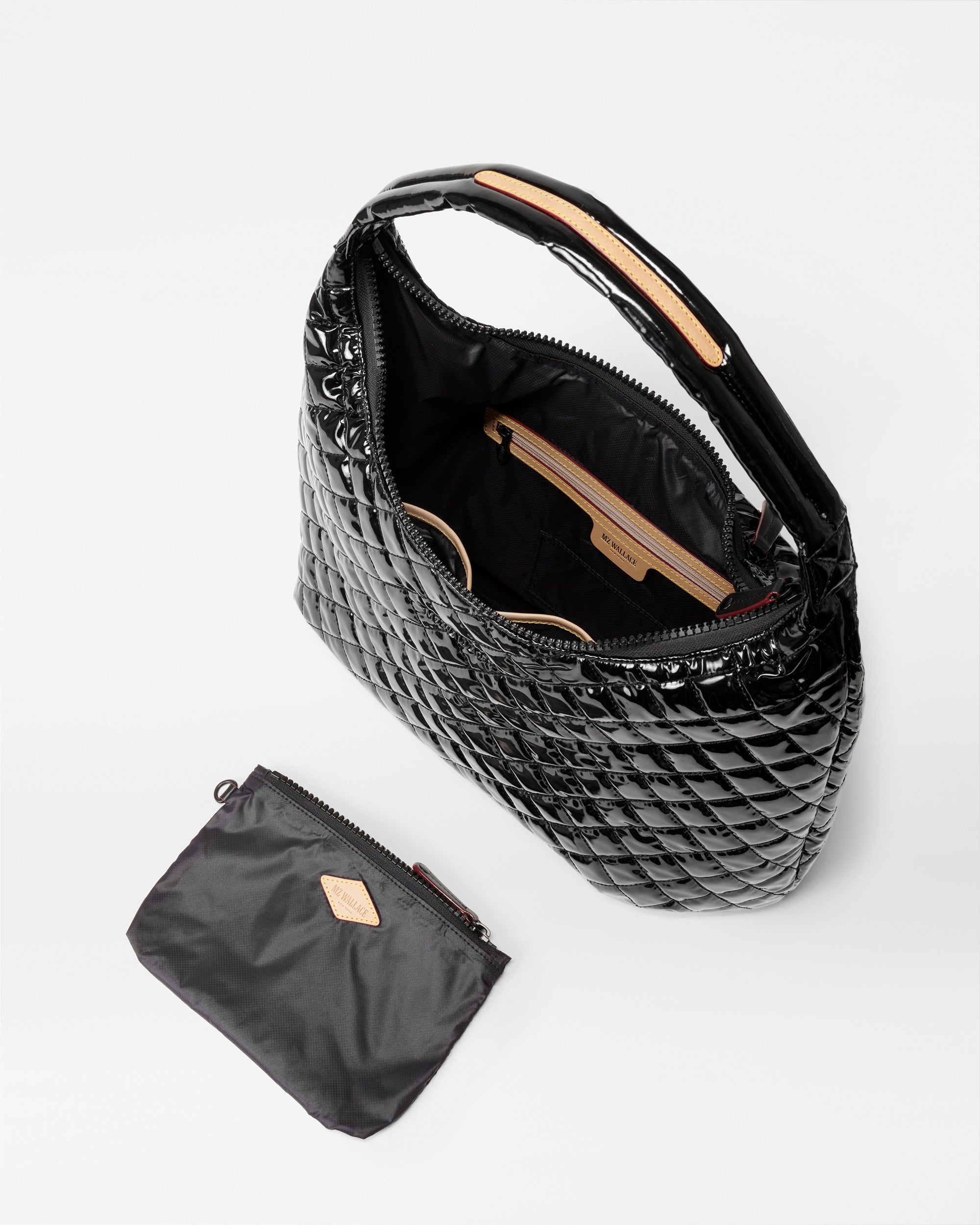 Stylish Black Lacquer Large Metro Shoulder Bag II - Perfect for Work, Travel & Everyday Use | Fashionable Women's Handbag