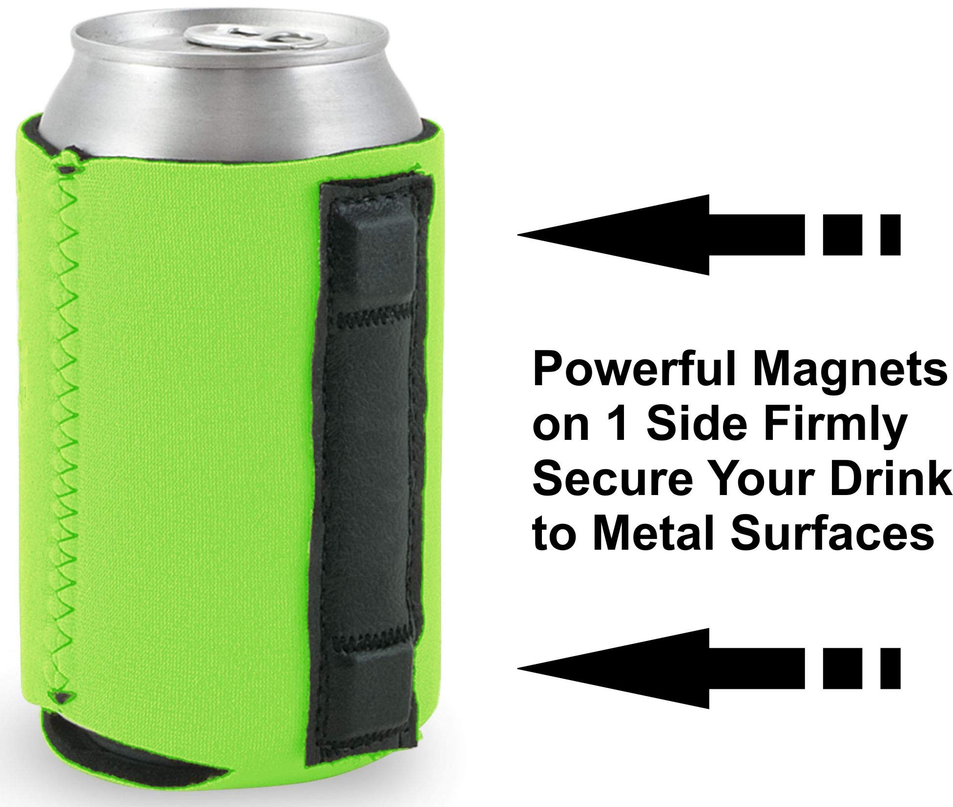 Fck It Magnetic Can Cooler (Bright Green, 2 Pack) - Keep Drinks Cold for Beer, Soda & Cans - Perfect for Pool Parties, BBQs & Outdoor Events