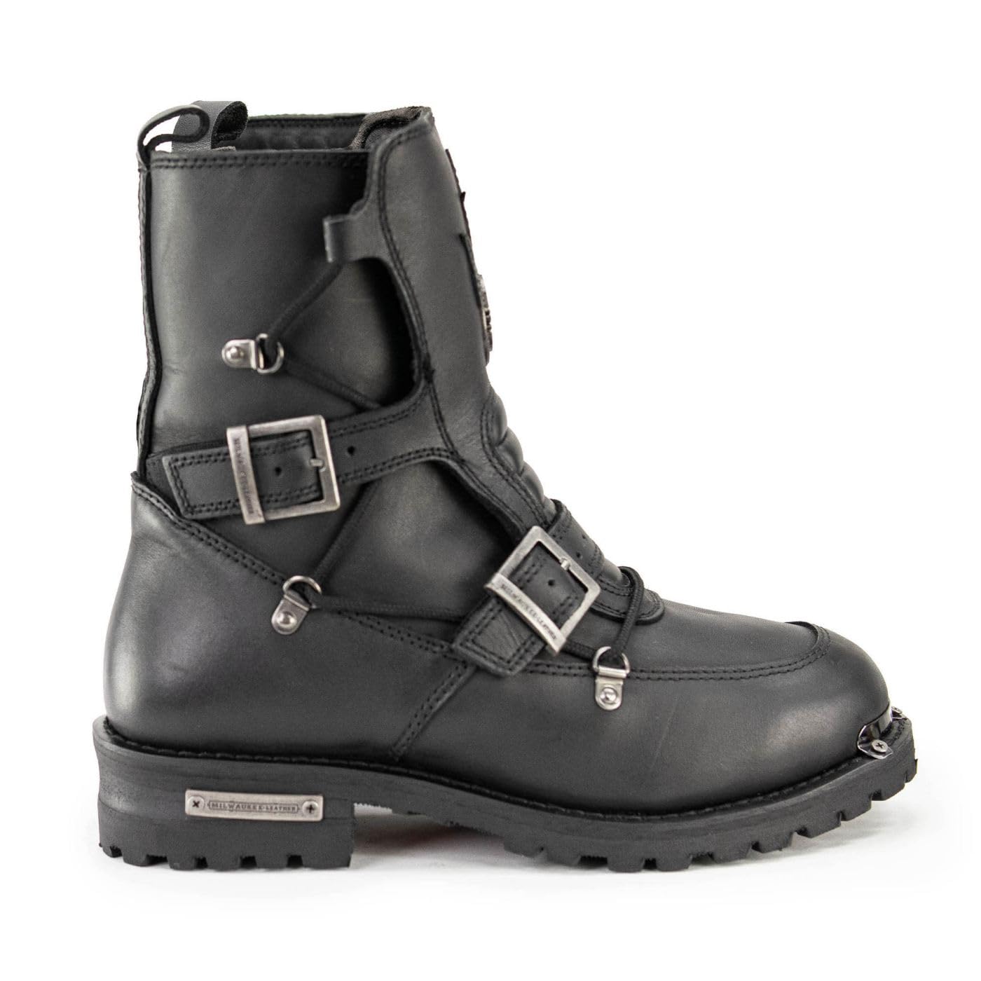 Milwaukee Leather MBM9076 Men's Black Tactical Logger Boots with Buckle Enhancement - Size 11.5 | Durable Work Boots for Construction, Hiking & Outdoor Activities