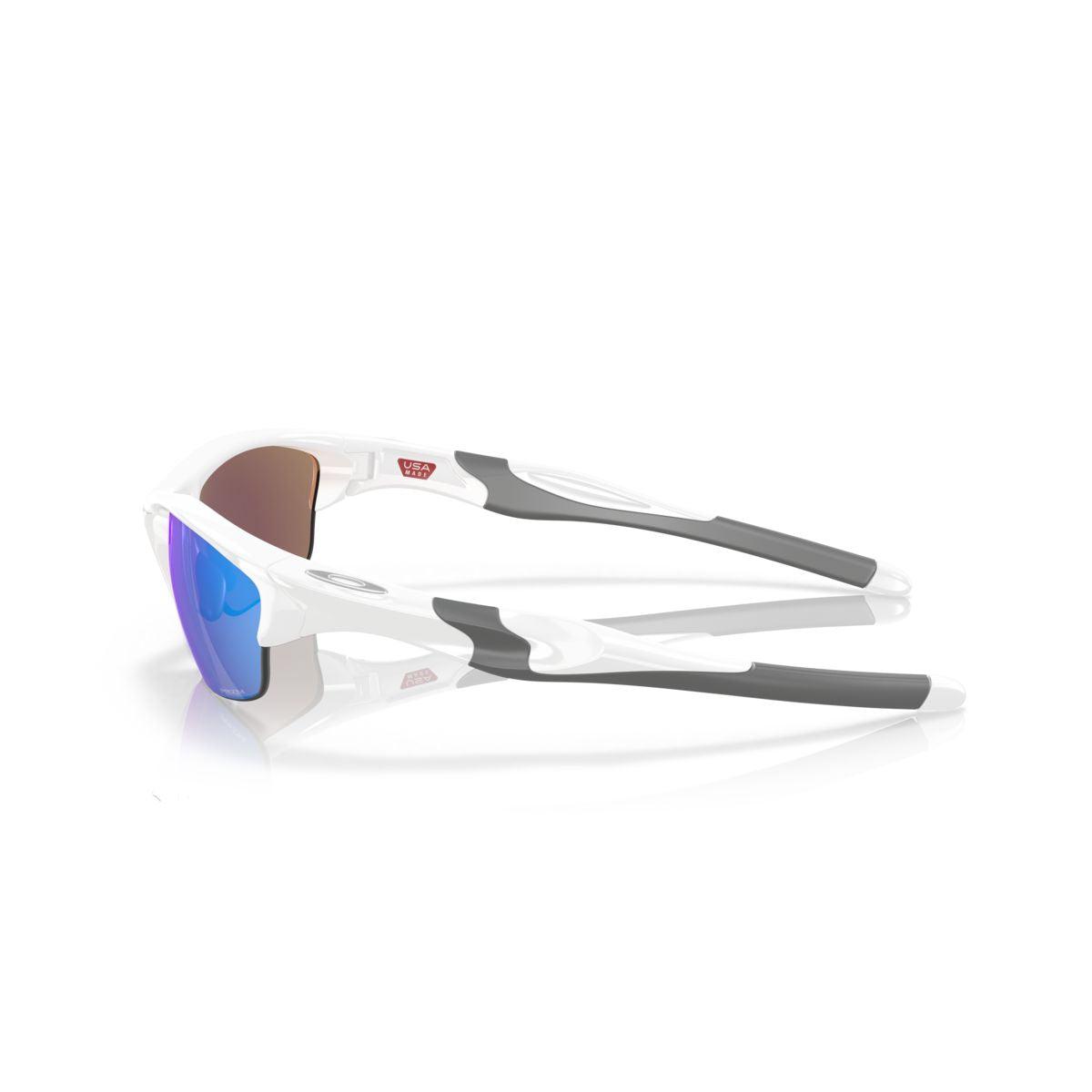 Oakley Half Jacket 2.0 Sunglasses - Low Bridge Fit, White Frame with Prizm Sapphire Lenses (Model 0OO9153 915330) for Running, Cycling & Outdoor Sports