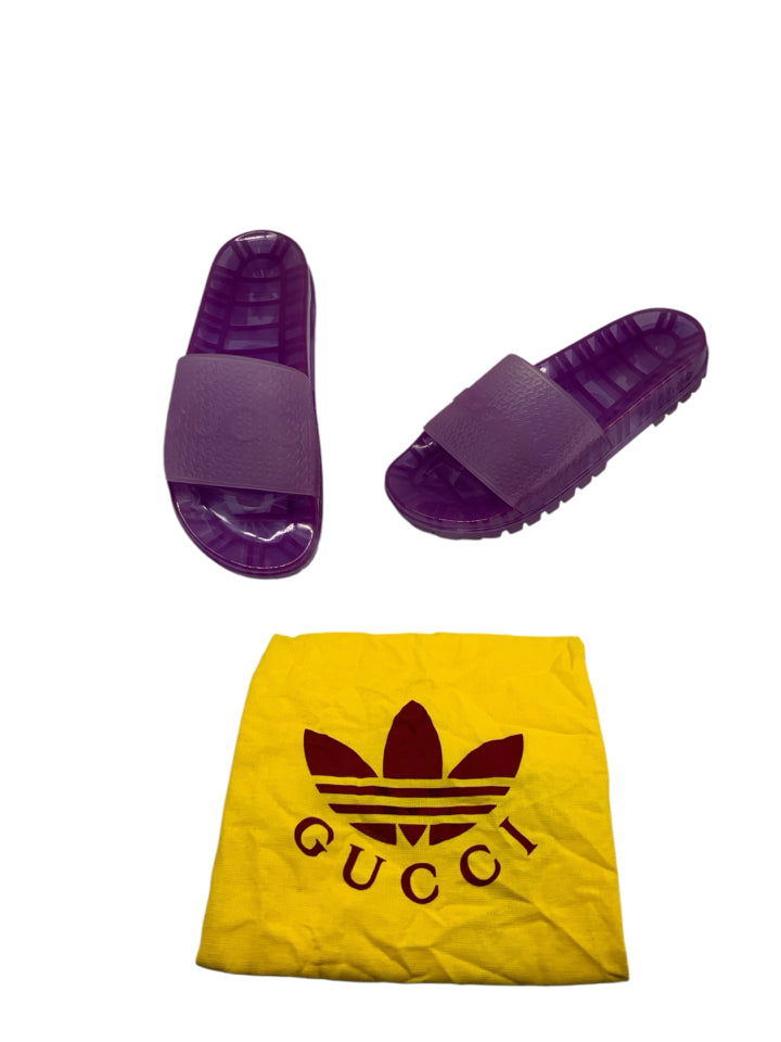 Gucci x Adidas Women's Platform Sandals with Rubber Logo - Size 36 (US 6) | Fashion Sneakers for Casual Outfits, Summer Street Style & Beach Wear