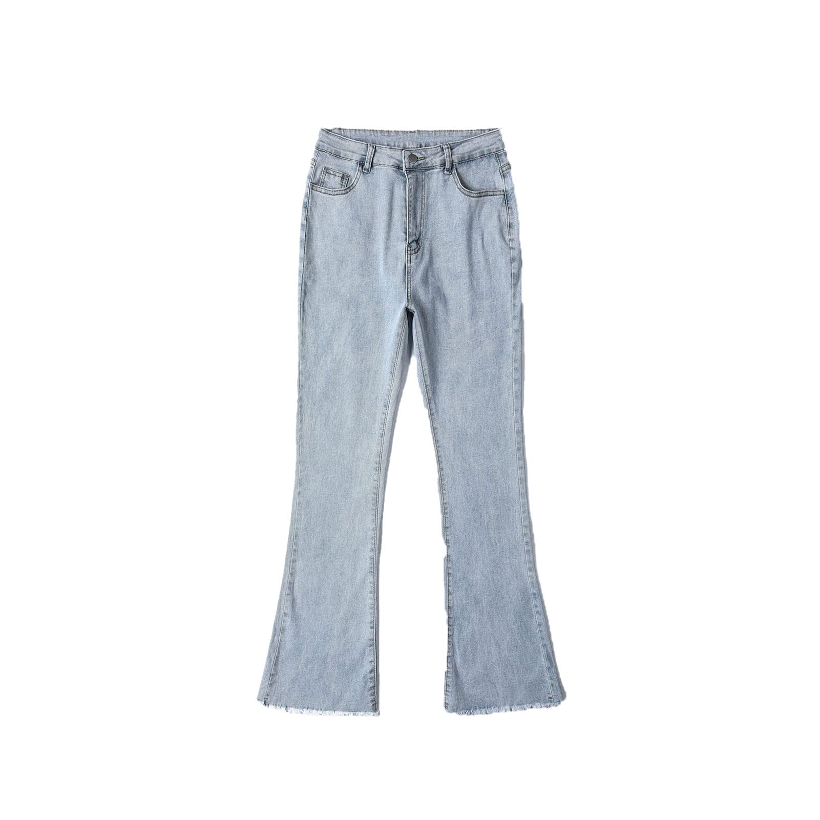 Retro High Rise Women's Skinny Flare Jeans - Slim Fit Butt Lifting Bell Bottom Denim Pants for Casual Wear & Night Out