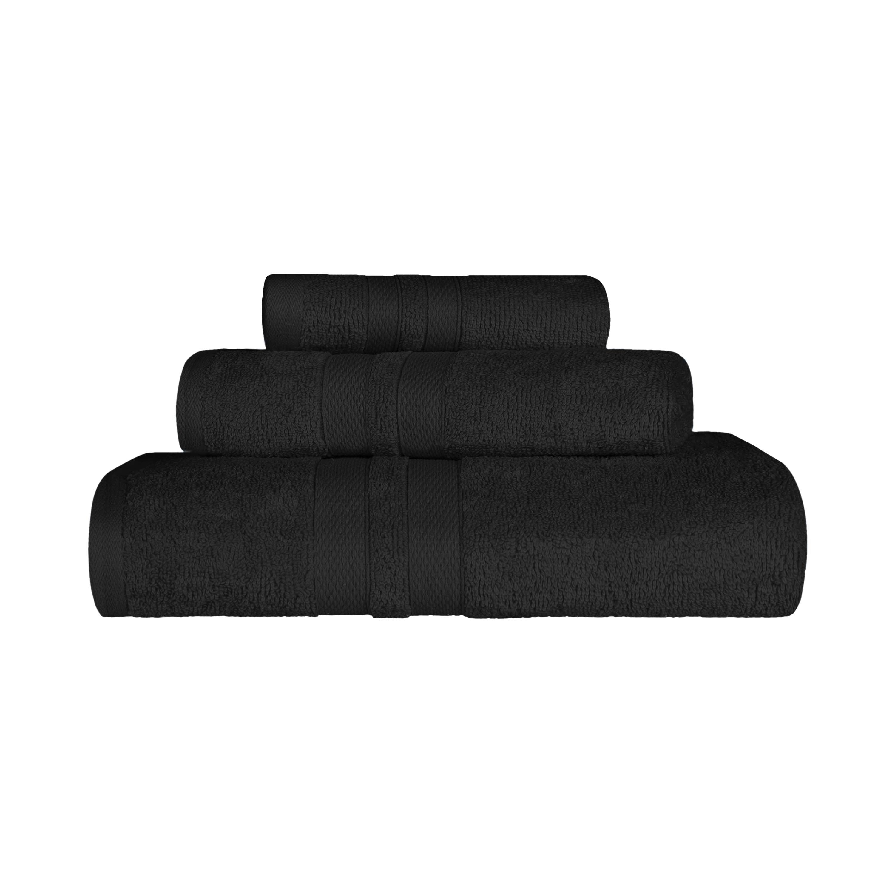 Ultra Soft Cotton Absorbent Bath Towel Set - 3 Piece Solid Color Towels for Bathroom, Spa, Gym & Beach | Quick Drying & Highly Absorbent