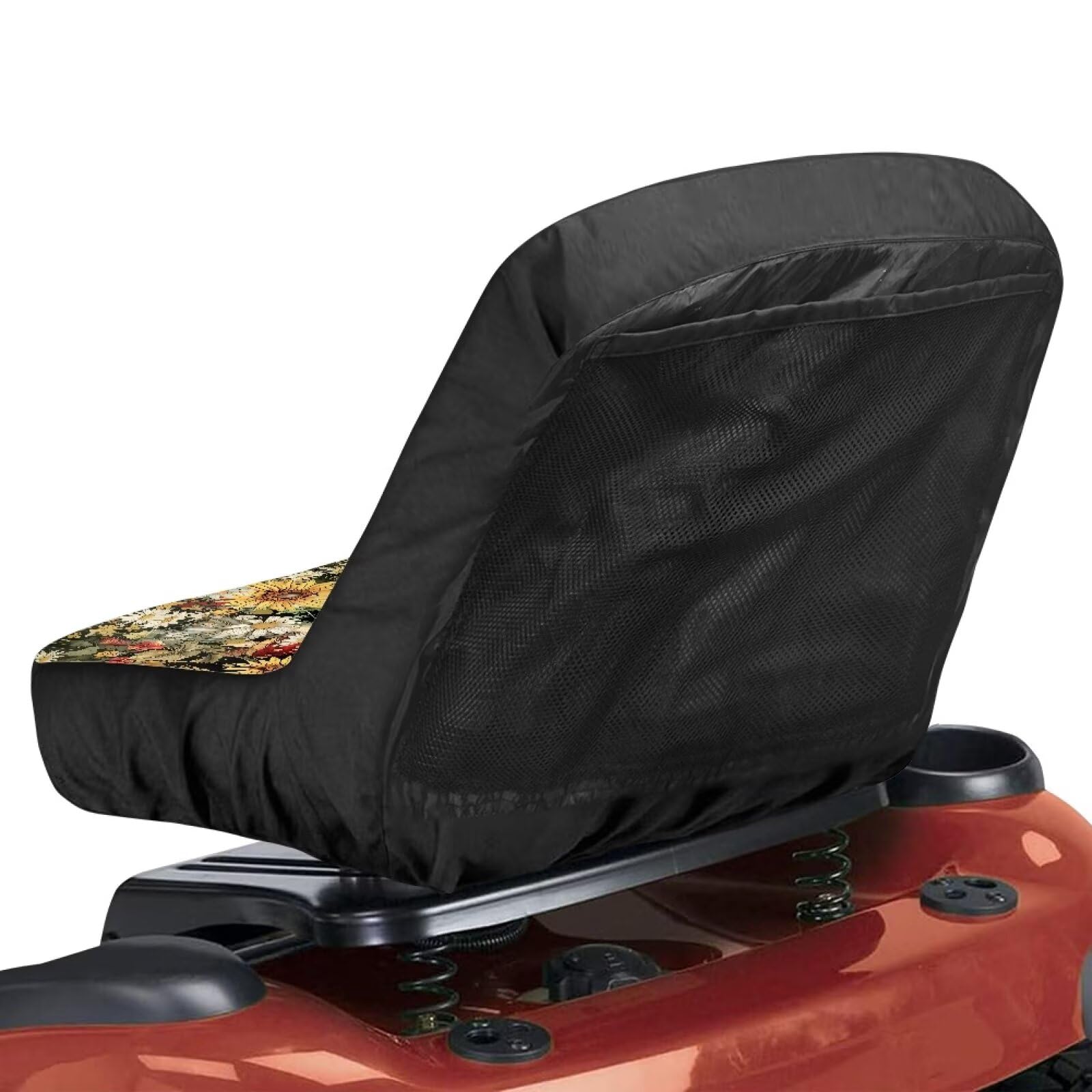 Heavy Duty Tractor Seat Cover - Comfortable Cushioned Agricultural & Industrial Vehicle Seat Cushion Cover with Mushroom Moon Print | Durable for Farming, Construction & Outdoor Work