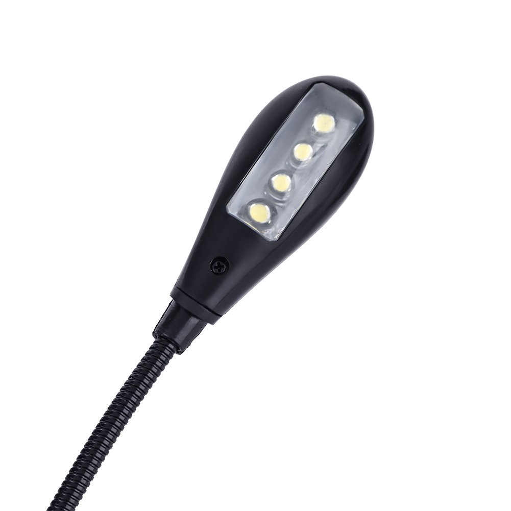 ASHATA LED Music Stand Light with Double Adjustable Arms - Clip On Piano & Book Reading Lamp (8 Beads) - Perfect for Musicians, Students & Night Readers