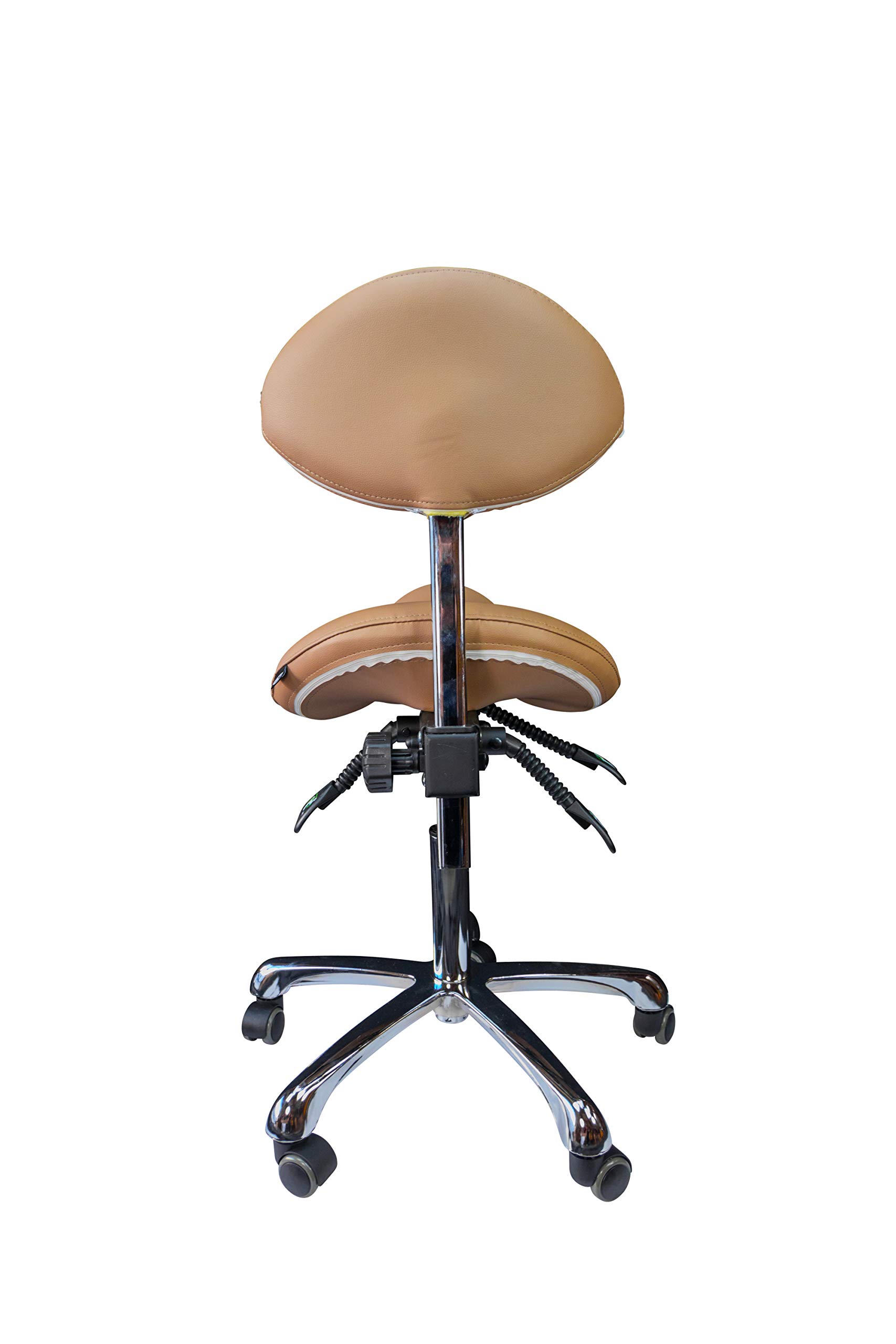 Ergonomic Rolling Stool with Adjustable Height & Back Support - Comfortable Beauty Salon Stool, Medical Exam Chair, Office & Home Seating (Clay Color) - Perfect for Hairdressers, Nurses, Tattoo Artists & Home Office Use