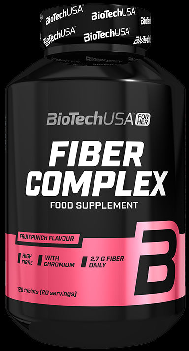 BioTechUSA Fiber Complex Dietary Supplement - 120 Fruit Punch Flavored Tablets for Digestive Health & Weight Management | Perfect for Daily Wellness Routine & Active Lifestyles