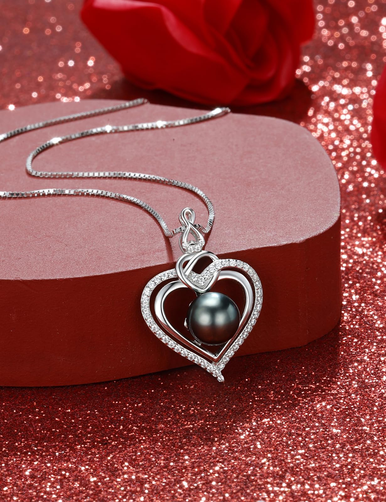 Tahitian Black Pearl Necklace for Women - Elegant Jewelry Gift for Wife, Mom, Girlfriend - Perfect for Wedding, Birthday, Anniversary, Mother's Day, Valentine's Day & Christmas