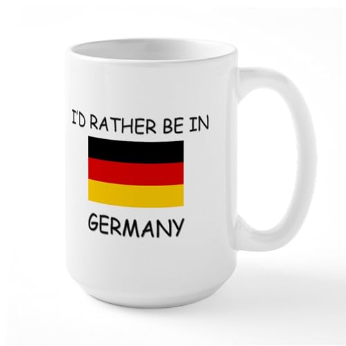 White - I'd Rather Be In Germany Large Mug