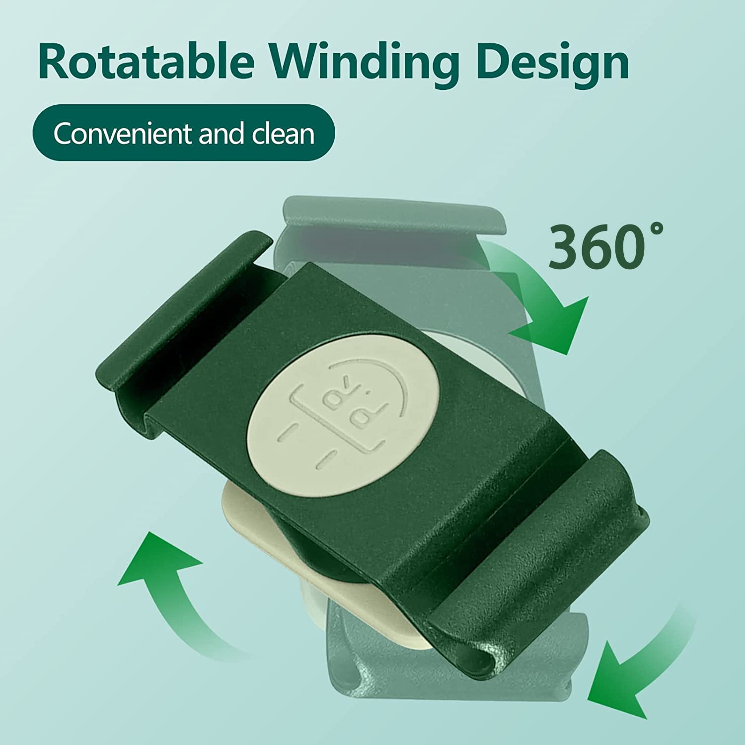 Rotatable Cord Organizer for Kitchen Appliances - 4 Pack Green Cable Wrapper & Holder - Perfect for Blenders, Mixers, Coffee Makers & Small Electronics Storage