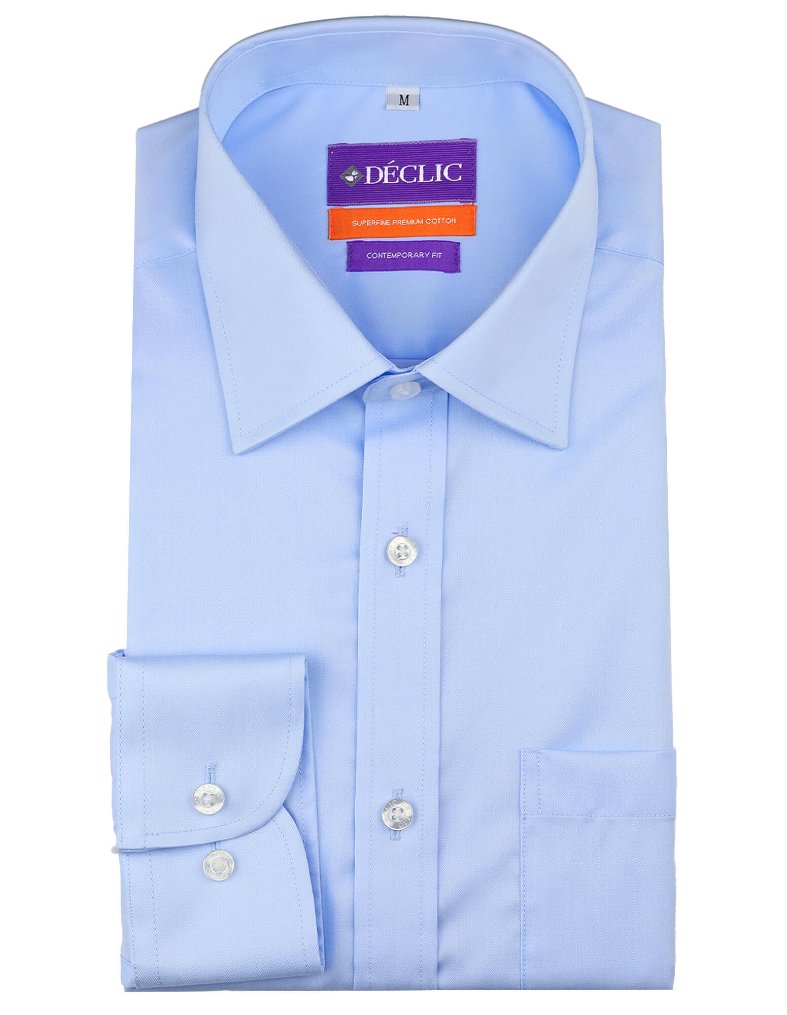DÉCLIC Kismet Textured Blue Shirt for Women - Casual Button Down Top for Work, Date Night & Everyday Wear