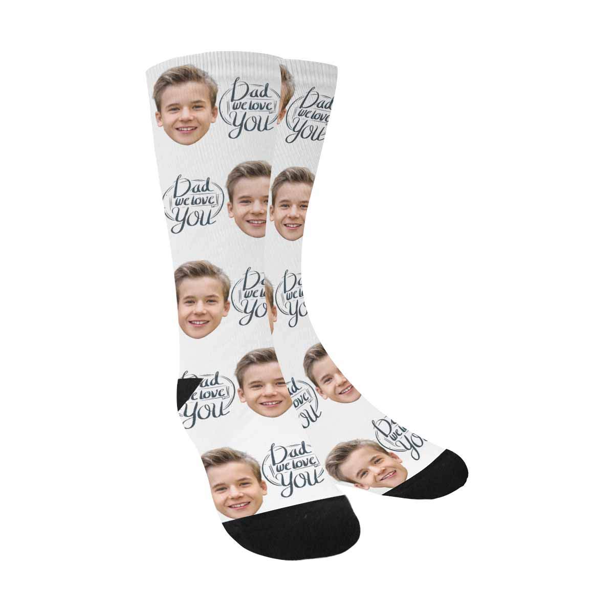 Custom Photo Printed Socks - Personalized Face & Family Tree Crew Socks for Men & Women | Unique Gift Idea for Birthdays, Christmas & Couples Matching Socks
