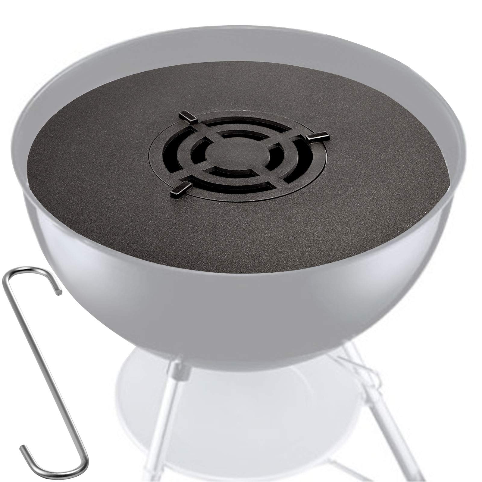 VEVOR 40 Inch Cast Iron BBQ Grill Grate Replacement - Heavy Duty Carbon Steel Cooking Grid for Weber Grills - Teppanyaki Style Center Grate - Perfect for Backyard BBQs, Camping & Outdoor Cooking