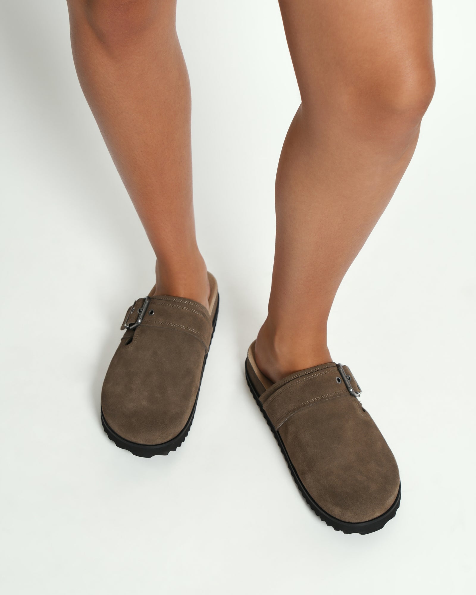 JUNO Casual Flats for Women - Khaki Suede Comfortable Slip-On Shoes | Perfect for Work, Travel & Everyday Wear
