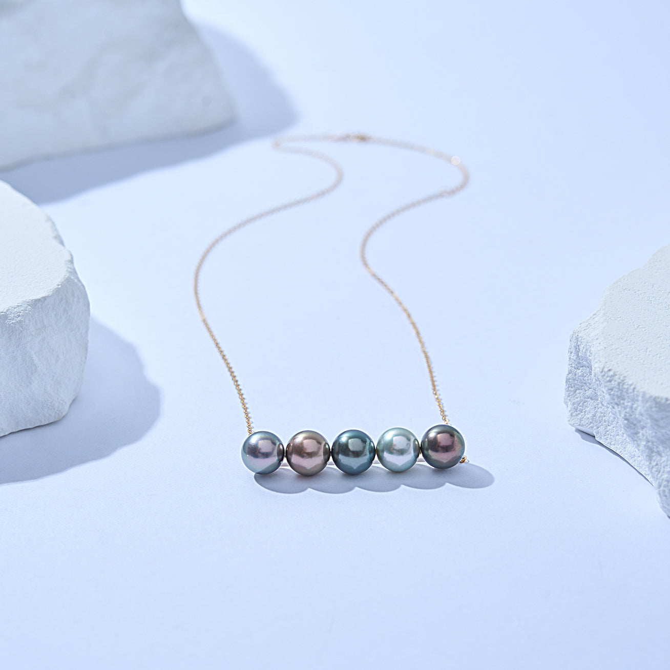 18K Solid Gold Saltwater Tahitian Pearl Necklace - Elegant Women's Jewelry Gift for Wedding, Anniversary & Special Occasions - KN00303
