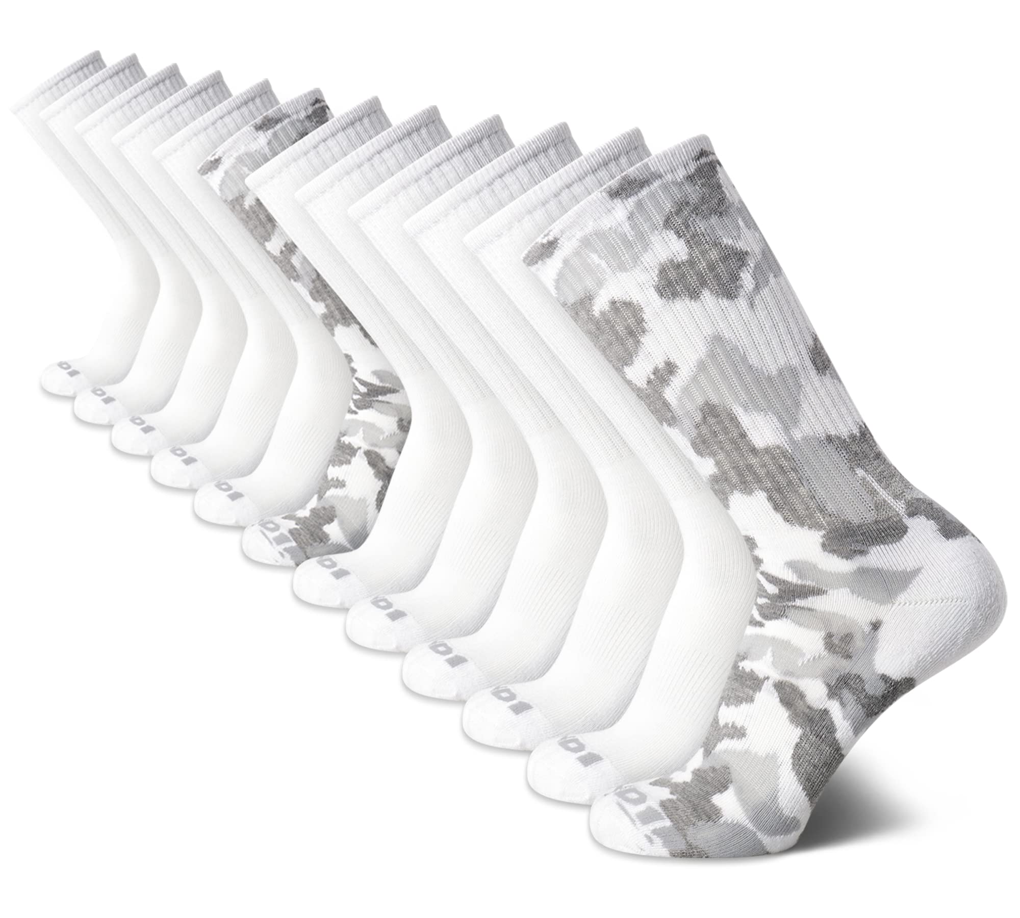 AND1 Men's Performance Cushion Crew Socks 12-Pack - Breathable Athletic Socks for Running, Basketball & Workouts (Sizes 6-12.5) - Comfortable Everyday Sports Socks for Gym, Hiking & Casual Wear