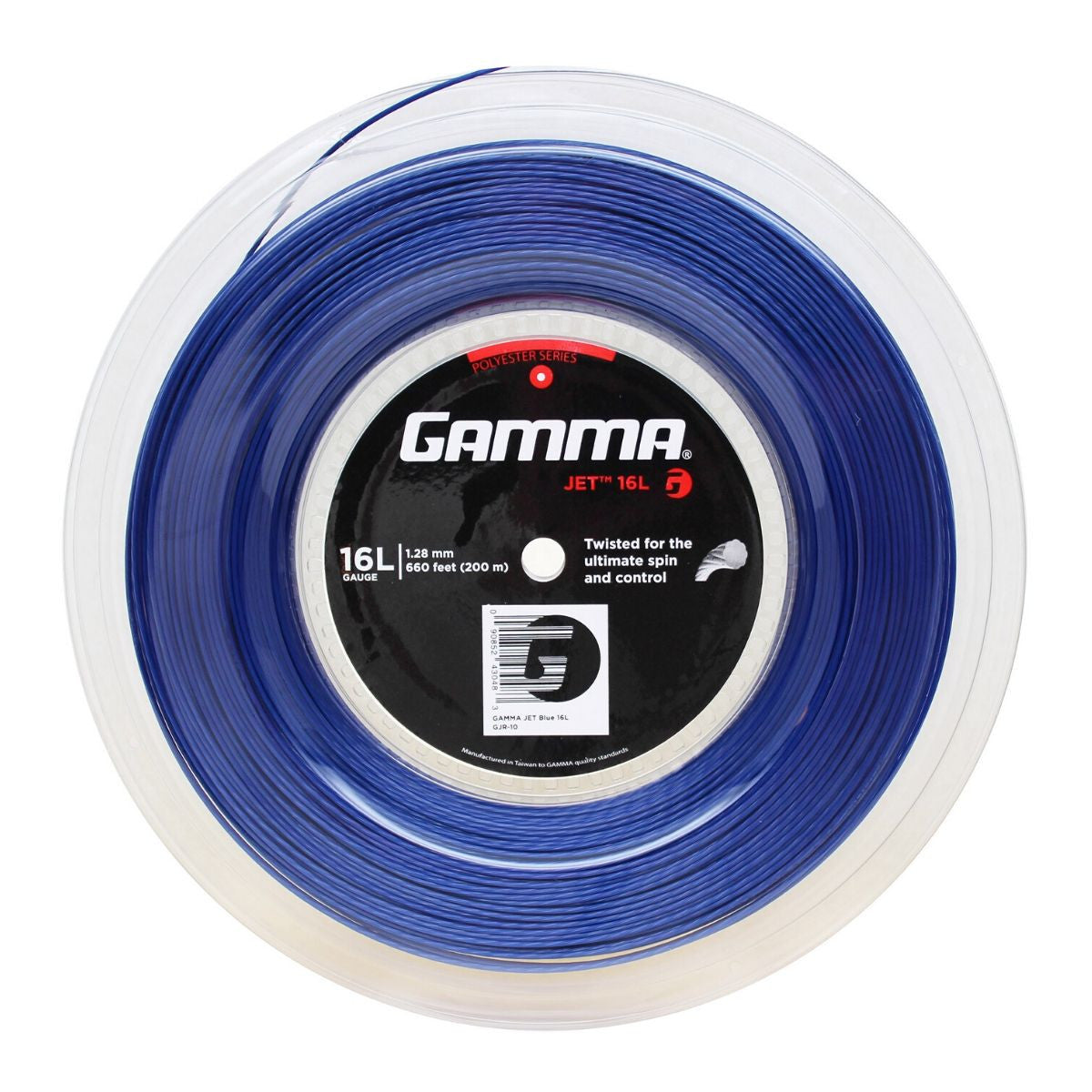 Gamma Jet 16L/1.28 Tennis String Reel - Professional Tennis String for Durability & Performance (Blue) | Perfect for Tennis Racket Restringing & Tournament Play