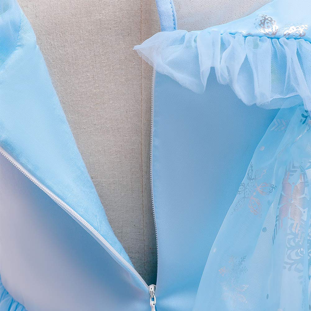 Frozen Elsa Costume for Girls - Sparkling Sequins Princess Dress for Halloween, Christmas, Birthday Party & Cosplay | Disney Inspired Fancy Gown for Kids Dress Up & Special Occasions