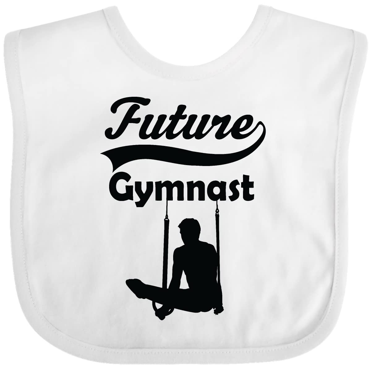 Inktastic Future Gymnast Baby Boy Bib - Soft Cotton Drool Bib for Infants - Perfect for Feeding, Teething & Playtime