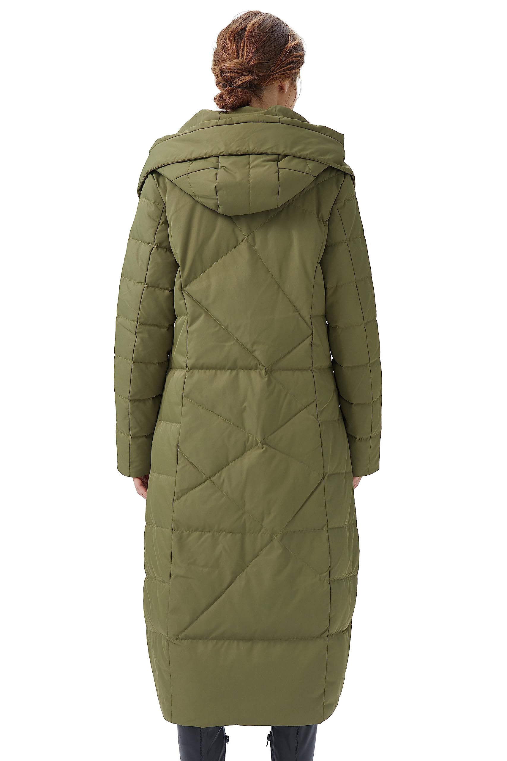 Orolay Women's Thick Warm Puffer Down Coat Winter Maxi Jacket with Hood - Windproof & Waterproof Long Parka for Cold Weather, Outdoor Activities & Daily Commute