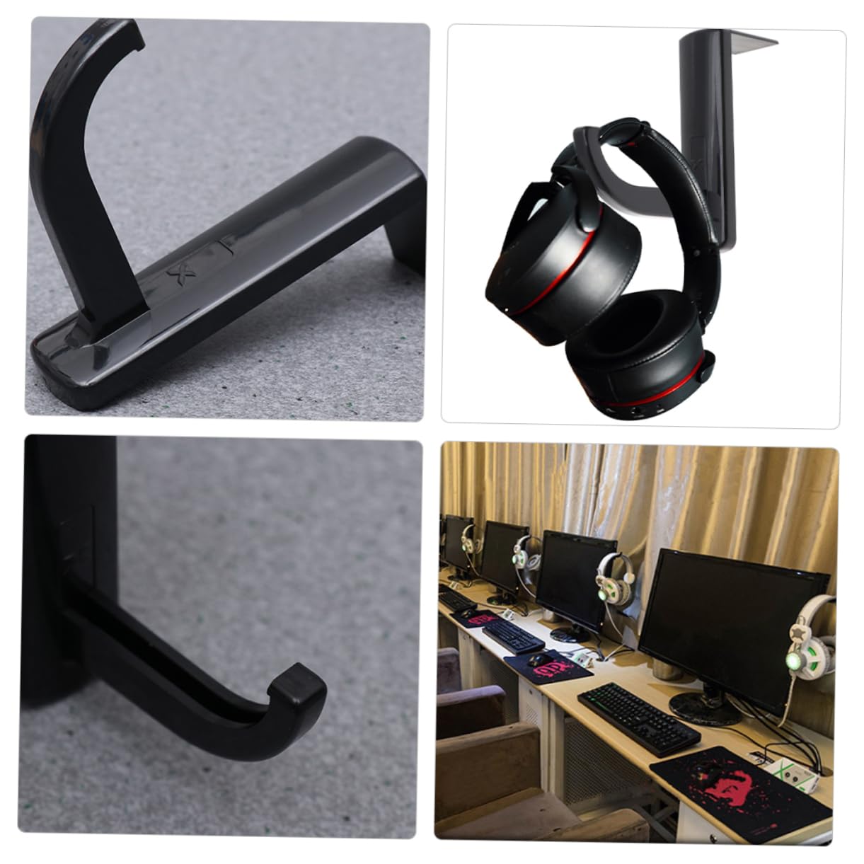 OSALADI 6-Pack Headset Stand - Adjustable Gaming Headphone Holder with Non-Slip Base, Headphone Hanger Rack for Desk Organization - Perfect for Gamers, Streamers & Home Office Setup
