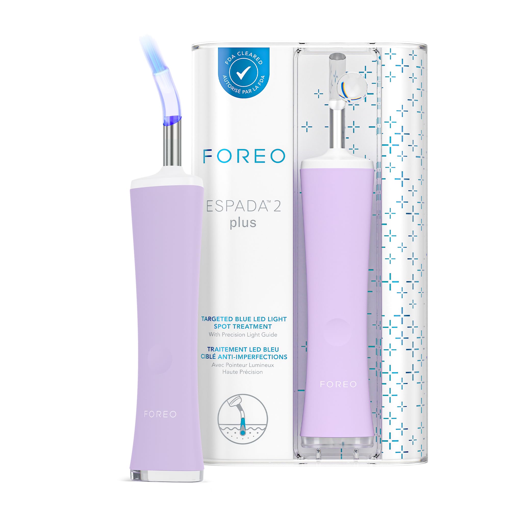 FOREO ESPADA 2 Plus Acne Treatment Device with BHA+PHA Blemish Solution - 0.5 oz Medical-Grade Silicone for Pimple, Scar & Blemish Removal - Pistachio Green | Perfect for Daily Skincare Routine & Travel-Friendly Acne Care