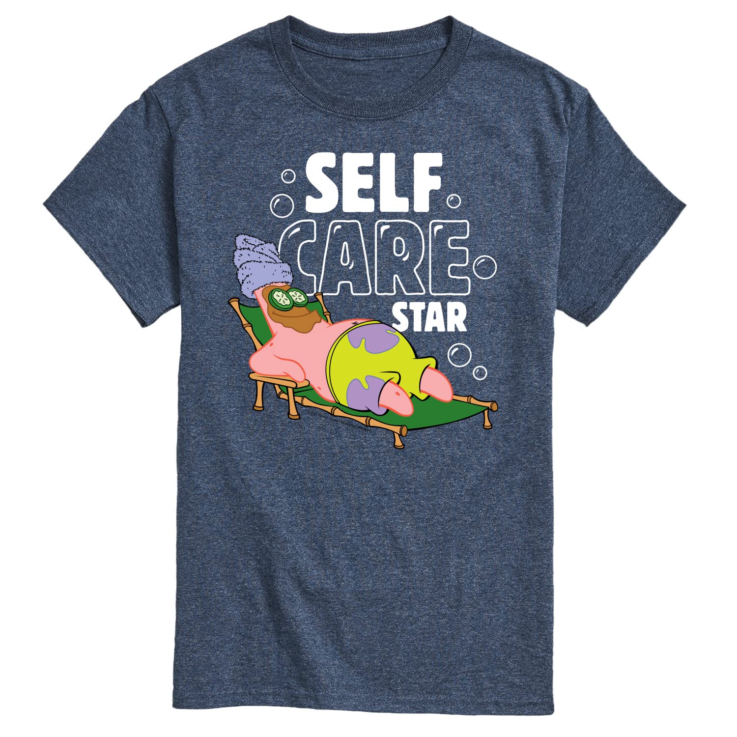 HYBRID APPAREL Spongebob Squarepants Self Care Star Men's Graphic T-Shirt - Funny Cartoon Short Sleeve Tee for Casual Wear, Gifts & Pop Culture Fans