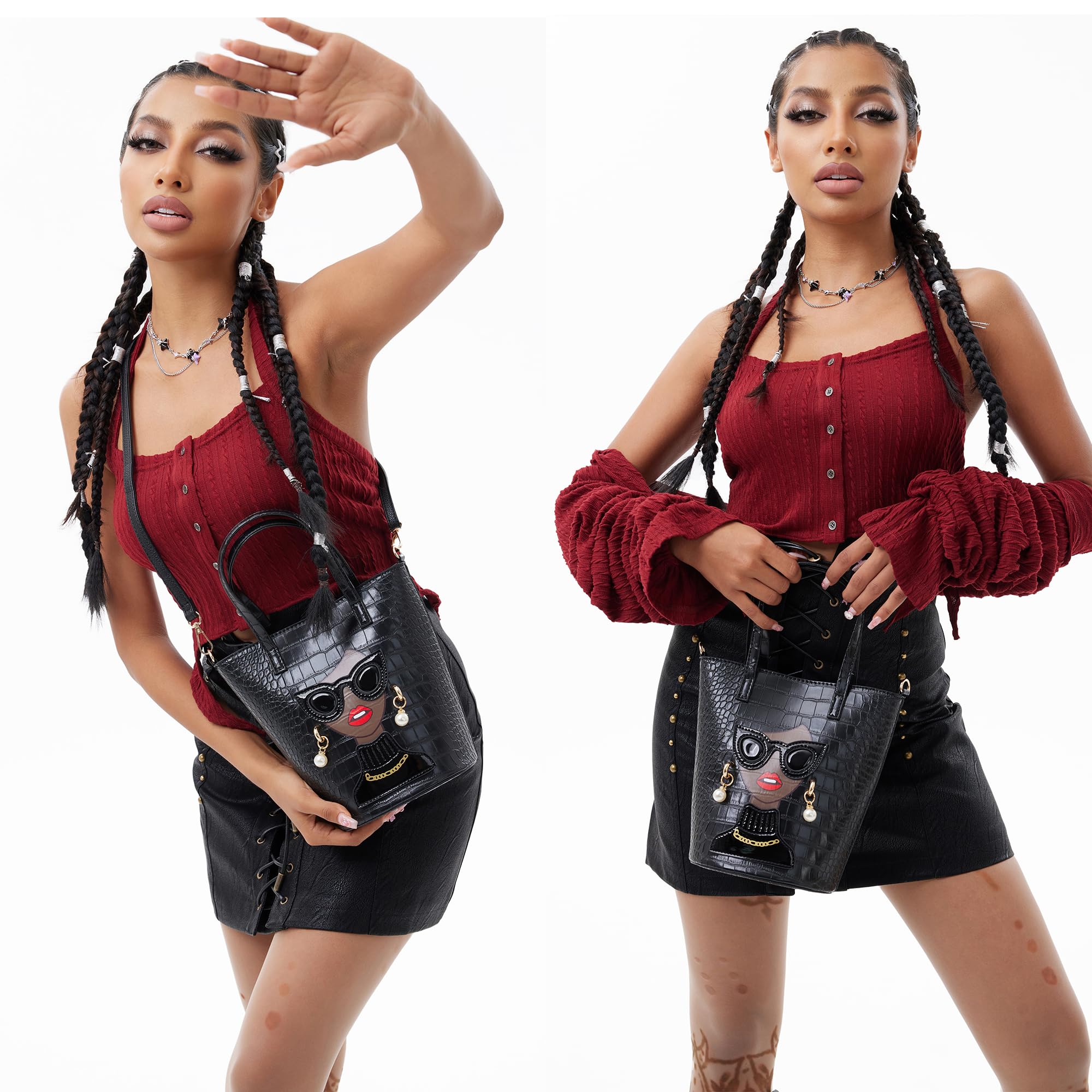 3D Lady Face Purse - Unique Top Handle Satchel Handbag for Women, Fashionable Shoulder Bag & Clutch Purse | Perfect for Parties, Date Nights & Special Occasions