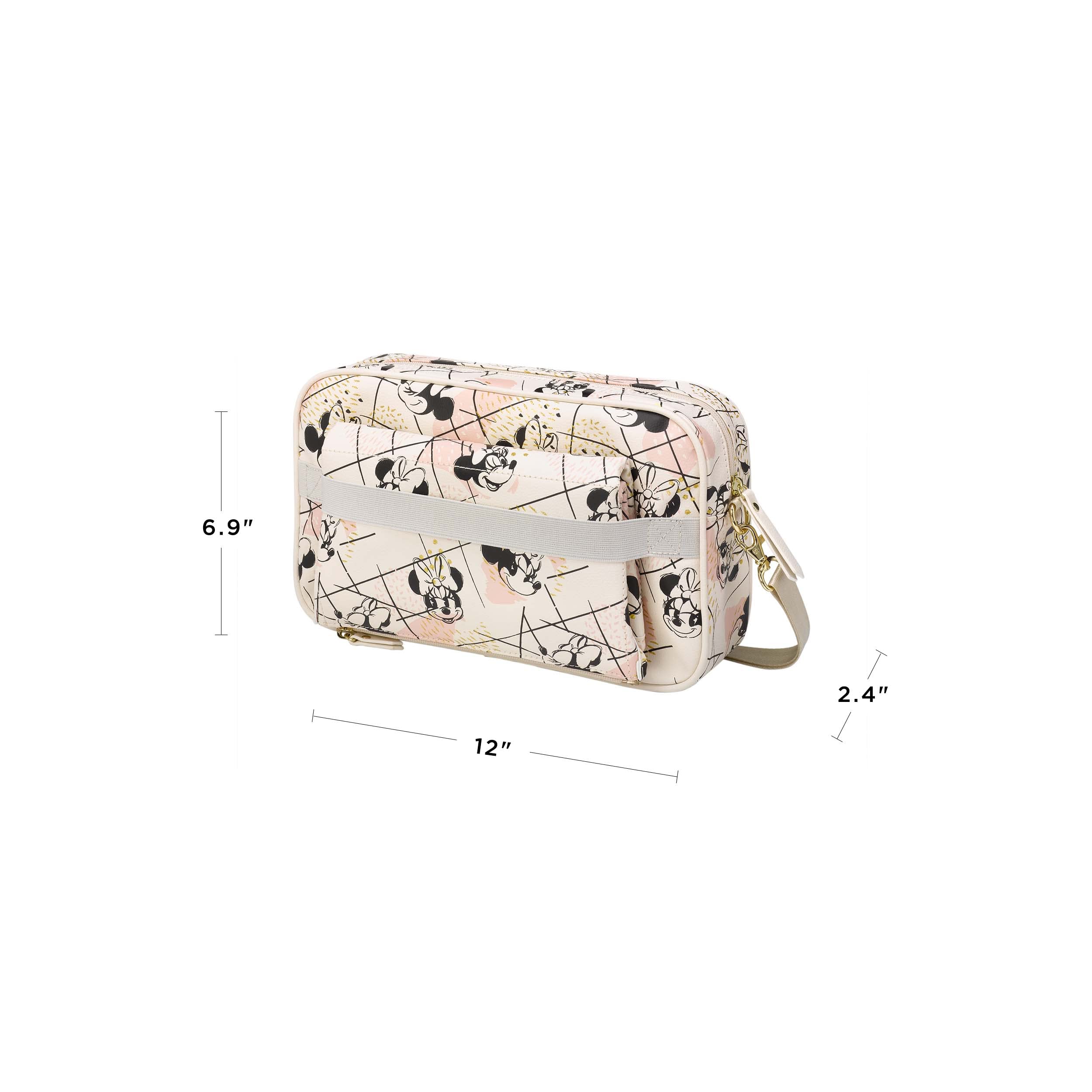 Petunia Pickle Bottom Companion Diaper Clutch with Fold-Out Changing Pad | Compact Baby Essentials Organizer for Travel | Lightweight & Washable | Shimmery Minnie Mouse Design | Perfect for Daycare, Park Outings & Quick Diaper Changes