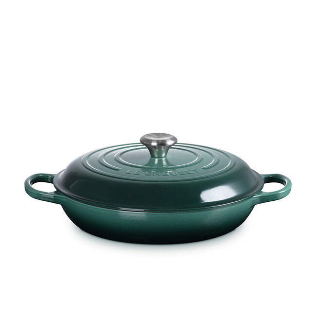 Le Creuset 3.5L Enameled Cast Iron Braiser with Lid - Artichaut Green | Dutch Oven for Roasting, Braising & Baking | Perfect for Stovetop, Oven & Table Serving