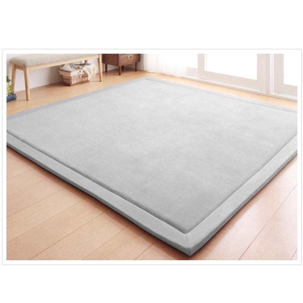 Soft Coral Velvet Baby Play Mat - 6.6x8ft Non-Slip Nursery Rug for Toddlers & Kids Room | Crawling Mat, Yoga Exercise Pad | Perfect for Playtime, Learning & Floor Activities (Gray)