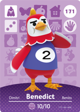 Benedict Animal Crossing Amiibo Card Series 2 - Official Nintendo Collectible Trading Cards for Switch Games - Perfect for Gaming, Collecting, and Gift Giving