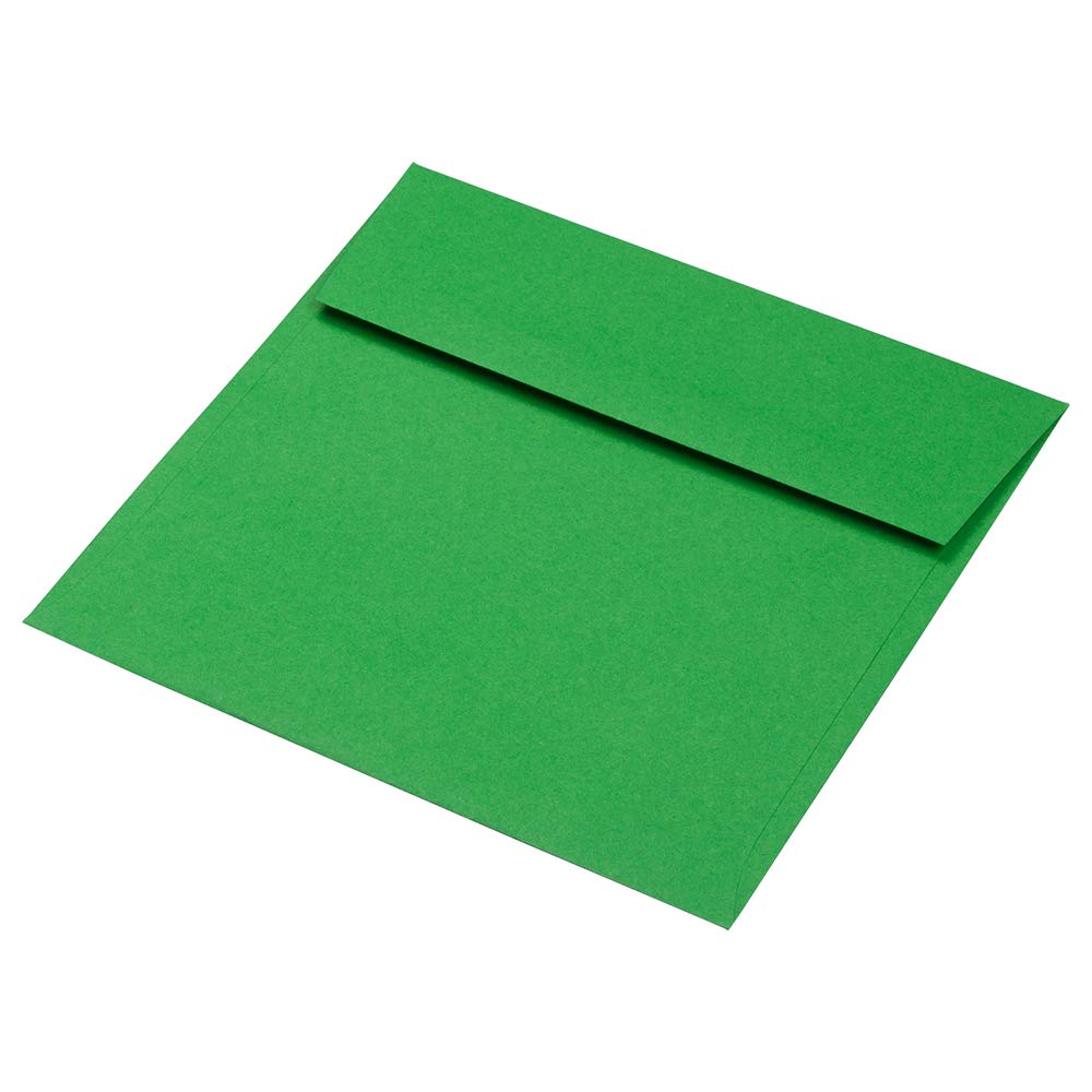 JAM PAPER 6.5 x 6.5 Inch Square Green Recycled Invitation Envelopes - 50 Pack - Perfect for Wedding Invitations, Greeting Cards & Business Correspondence