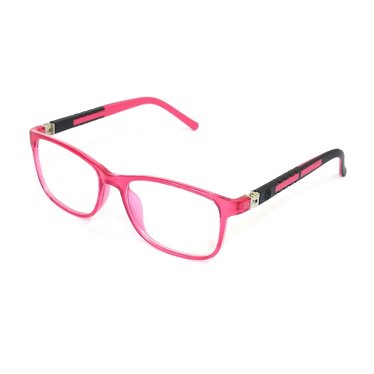 Vibrant Transparent Red Square Kids Blue Light Blocking Glasses for Children 6-10 Years - Protect Eyes from Digital Screens for School, Gaming & Online Learning
