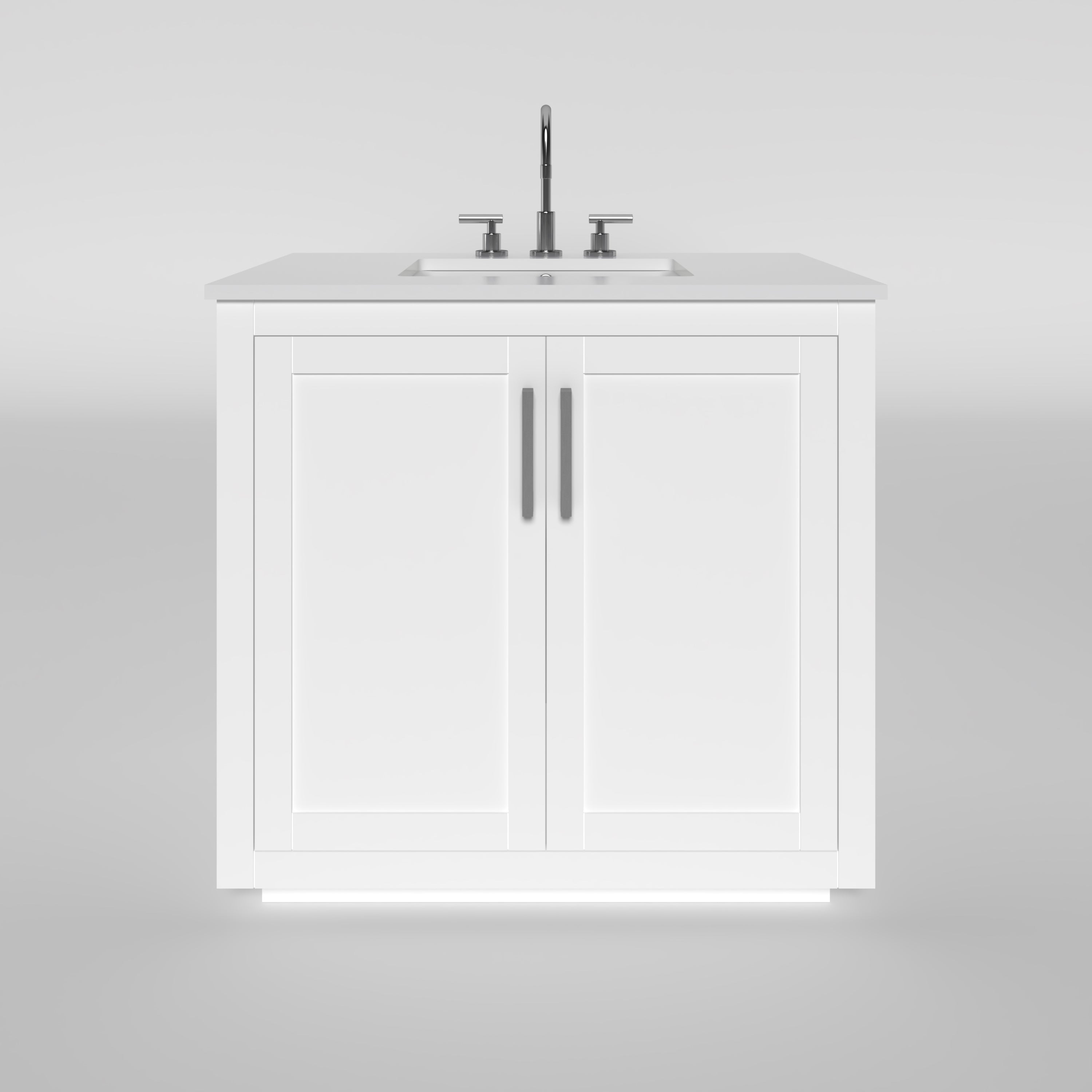 35.5 Inch White Bathroom Vanity Cabinet - Nearmé Miami Modern Single Sink Storage for Small Bathrooms | Perfect for Apartments, Guest Baths & Powder Rooms